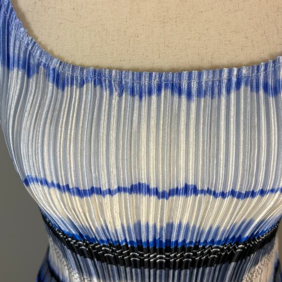 Y2K Vintage Blue and White Milano Ruched Top Fairy Ribbed Club Women's Size M - Picture 2 of 7